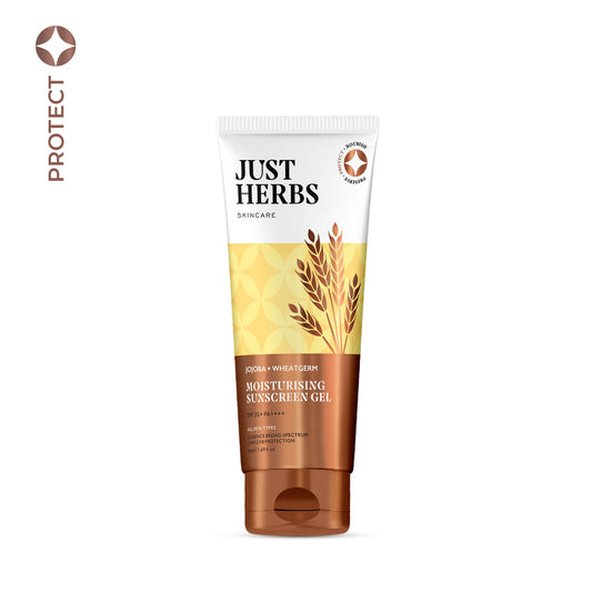 Moisturising Sunscreen Gel with SPF 35 PA with Jojoba and Wheatgerm - Just Herbs