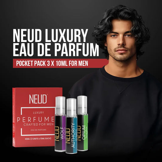 NEUD Luxury Pocket Perfume Gift Set for Men - Long Lasting Eau de Parfum Citrus Lavender Cedarwood Fragrance - 3x10ml