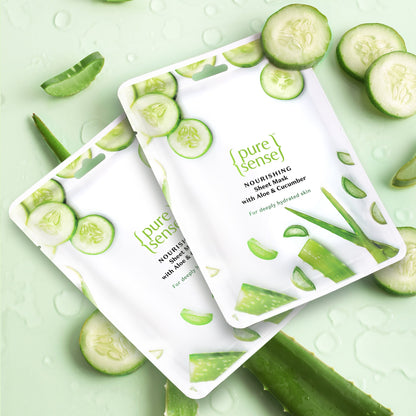 Nourishing Sheet Mask with Aloe Vera  Cucumber  Pack of 2  From the makers of Parachute Advansed  30ml