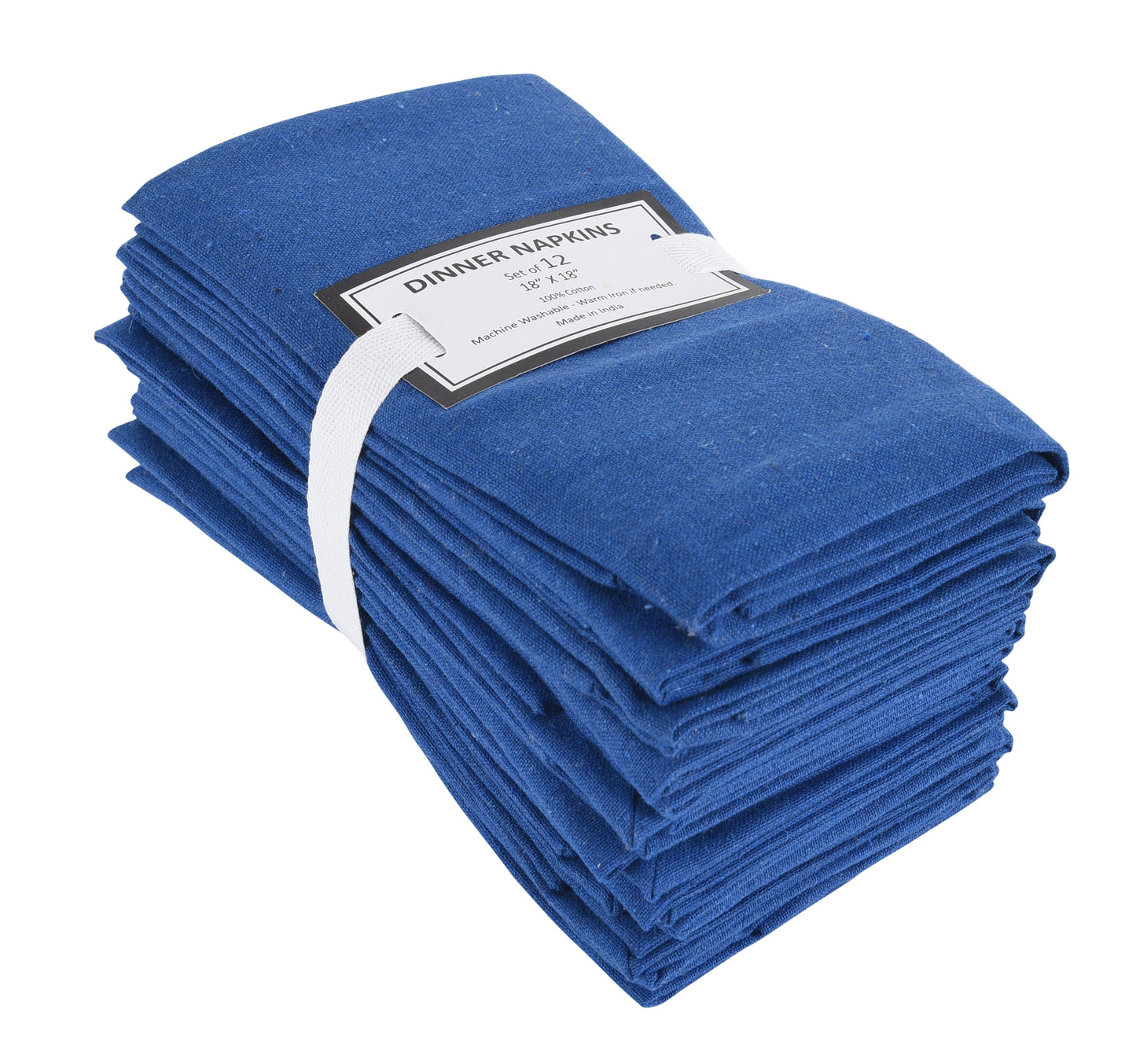 Lushomes Set of 12 Cloth Napkins, 18x18 Inches, Royal Blue, Eco-Friendly Cotton, Machine Washable for Dinner, Restaurant, Banquet.