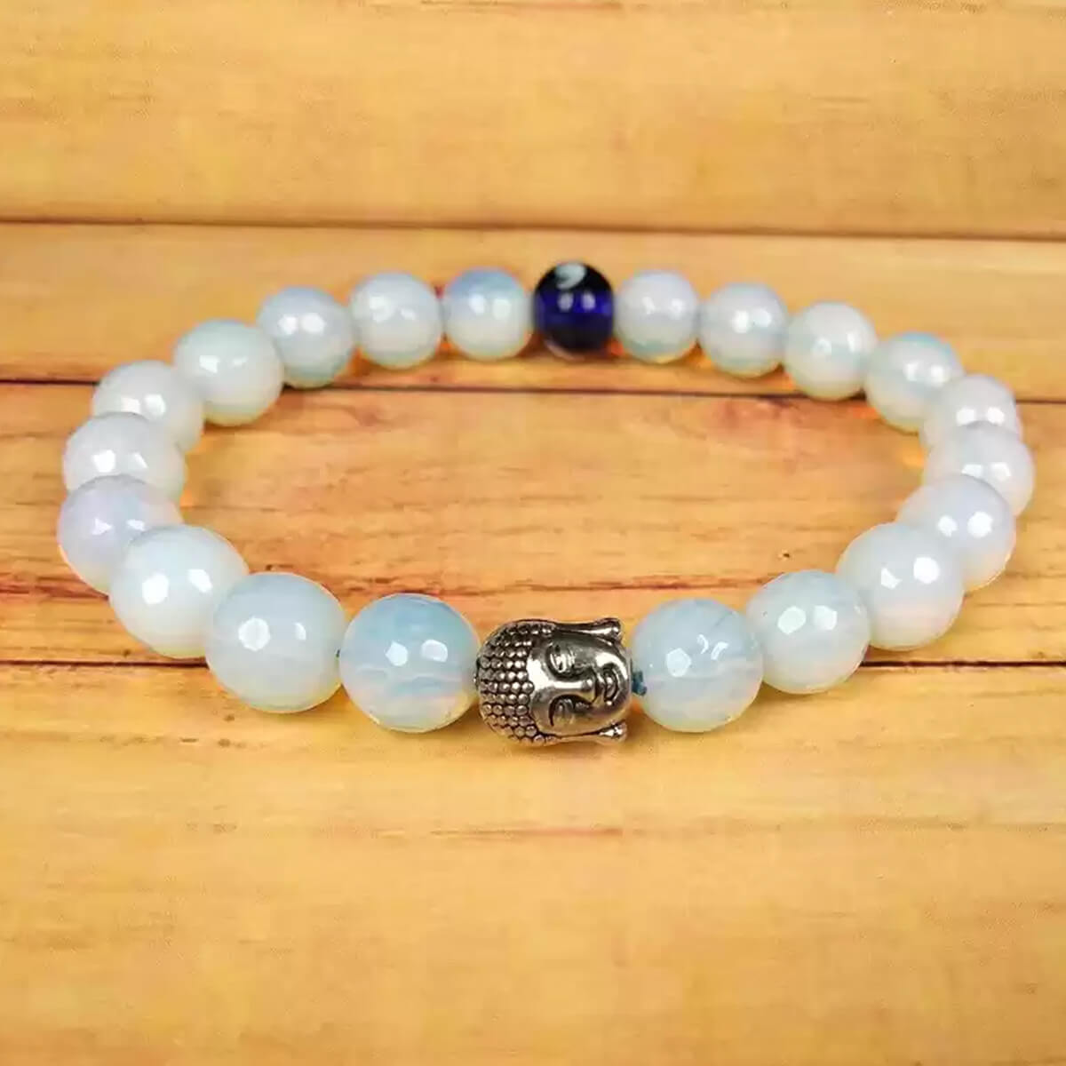 Authentic Buddha Opalite Bracelet with Evil Eye