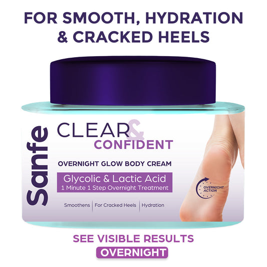 Clear  Confident Overnight Glow Body Cream for Dry  Cracked Feet