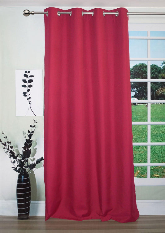 Lushomes waterproof outdoor curtain, red, 8 metal eyelets, 4.5x7.5 ft (54x90 in), single piece.