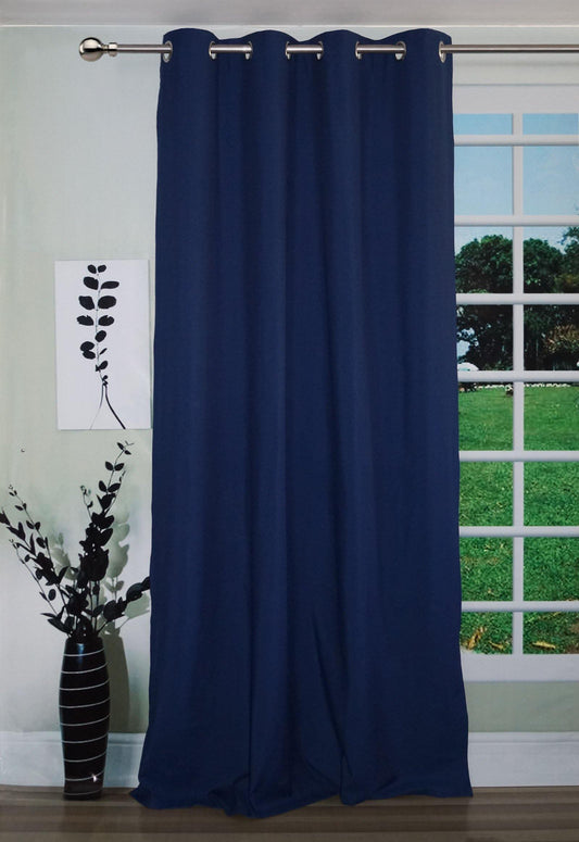 Lushomes waterproof outdoor curtain, blue, 8 metal eyelets, 4.5x7.5 ft (54x90 in), single piece.