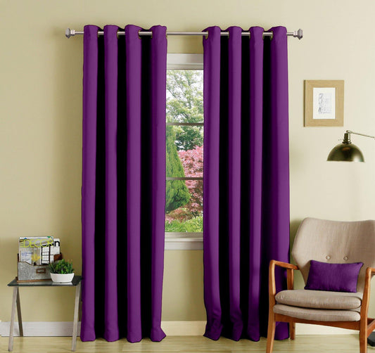 Lushomes Blackout Curtain Purple Door Curtains with 8 Eyelets curtains 7.5 feet long curtains  drapes parda 54 x 90 inches Single pc