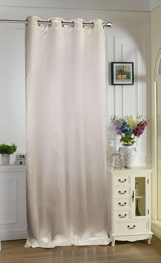 Lushomes Satin Curtains Cream Satin door curtain Plain Door Curtain 7.5 feet curtains with 8 Metal SS Eyelets 4.5 FT x 7.5 FT 54 x 90 inches Single pc