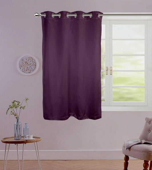 Lushomes Satin Curtains Purple Satin window curtains curtains 5 feet 8 Metal SS Eyelets 4.5 FT x 5 FT curtains for window 54 x 60 inches Single pc