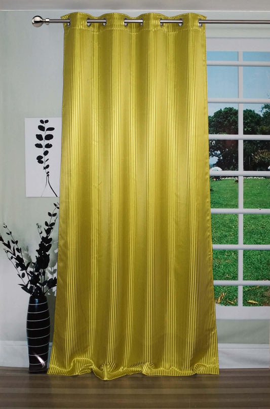 Lushomes Green Satin Door Curtain, 7.5 ft, 8 Metal Eyelets, 54x90 inches, Single piece.