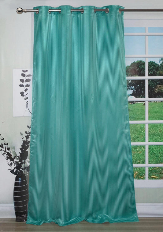 Lushomes Green Satin Door Curtain, 7.5 ft, 8 Metal Eyelets, 54x90 inches, Single piece.