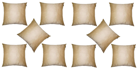 Lushomes Cream Faux Silk Cushion Covers 16x16 inches, Set of 10 for sofa pillows.