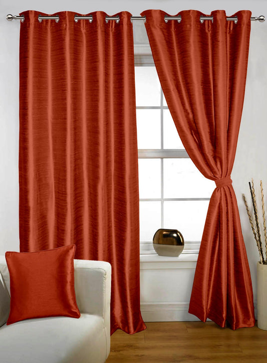 Lushomes Silk Curtain with Blackout Lining, Maroon Purple, 54x90 inches, Pack of 1.