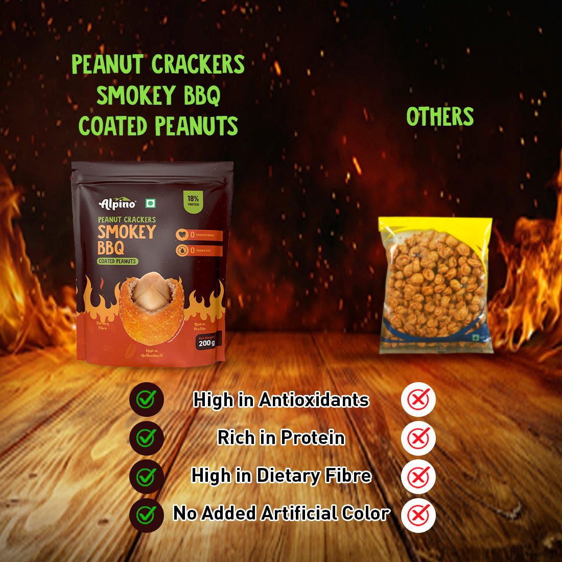 Alpino Peanut Crackers Smokey BBQ 600g Pack Of 3