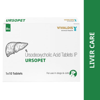 Vivaldis Ursopet Tablet Ursodeoxycholic Acid for Dogs  Cats pack of 10 tablets