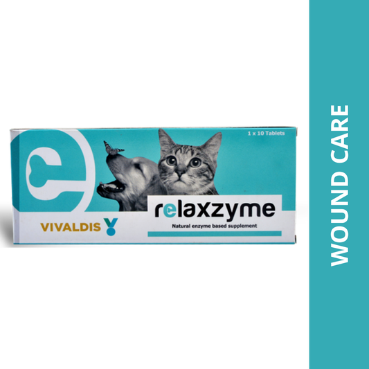 Vivaldis Relaxzyme Wound Healing Tablet for Cats and Small Dogs pack of 10 tablets