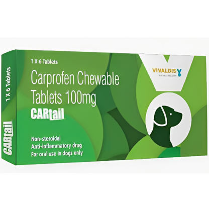 Vivaldis Cartail 100mg Carprofen Tablet for Dogs pack of 6 tablets