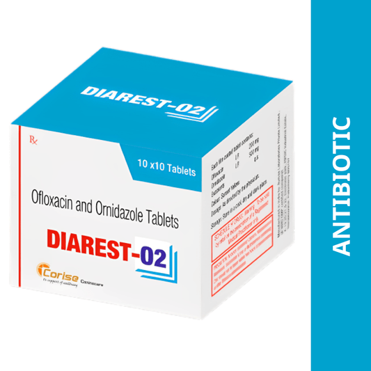 Corise Diarest O2 Ofloxacin OrnidazoleTablet for Dogs pack of 10 tablets