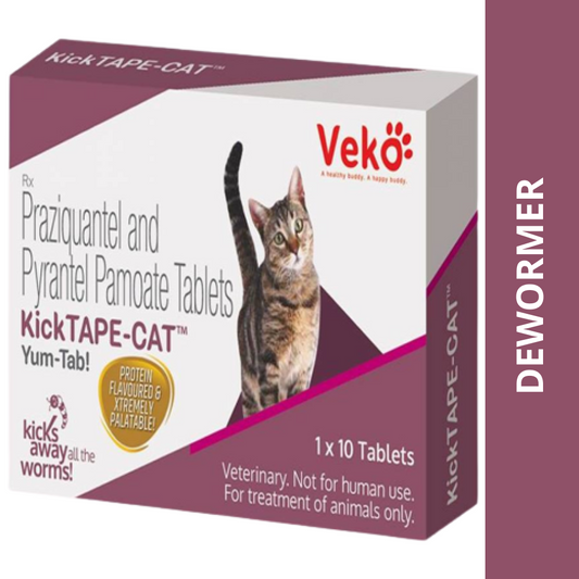 Veko Kick Tape Cat Tablet Dewormer pack of 10 tablets