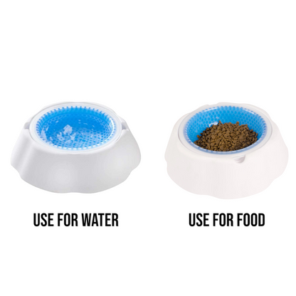 Talking Dog Club Water Cooling Bowl for Dogs WhiteBlue