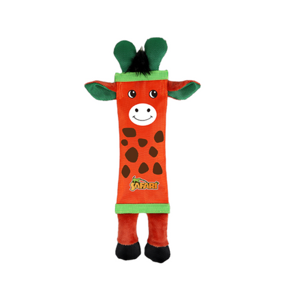 Talking Dog Club Tough Giraffe Squeaky Plush Toy for Dogs Orange