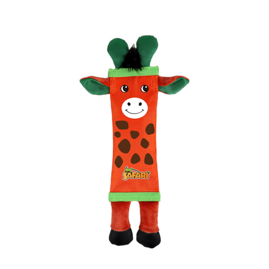 Talking Dog Club Tough Giraffe Squeaky Plush Toy for Dogs Orange