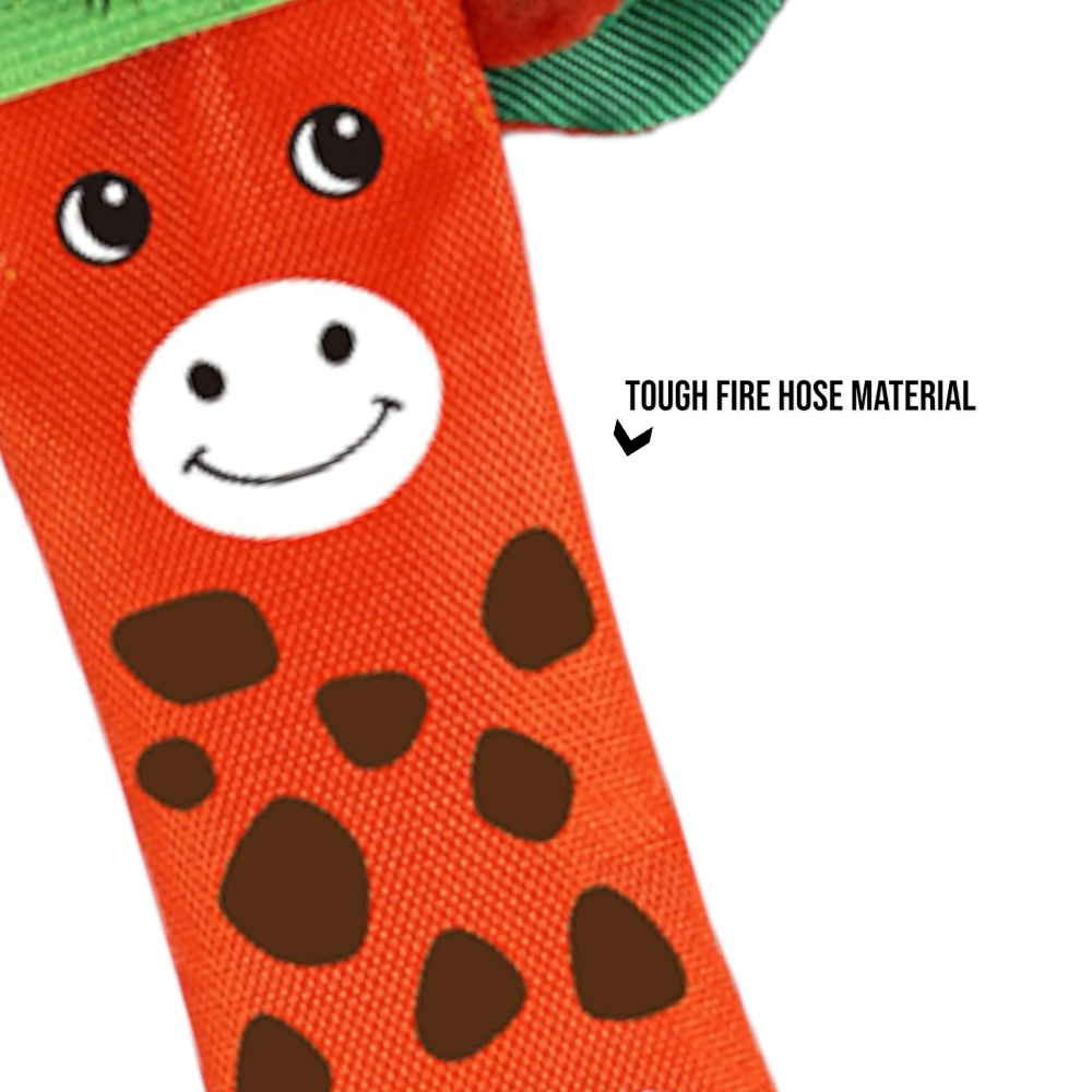 Talking Dog Club Tough Giraffe Squeaky Plush Toy for Dogs Orange