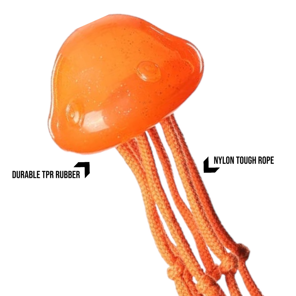 Talking Dog Club Jelly Fish Rope Toy for Dogs Orange