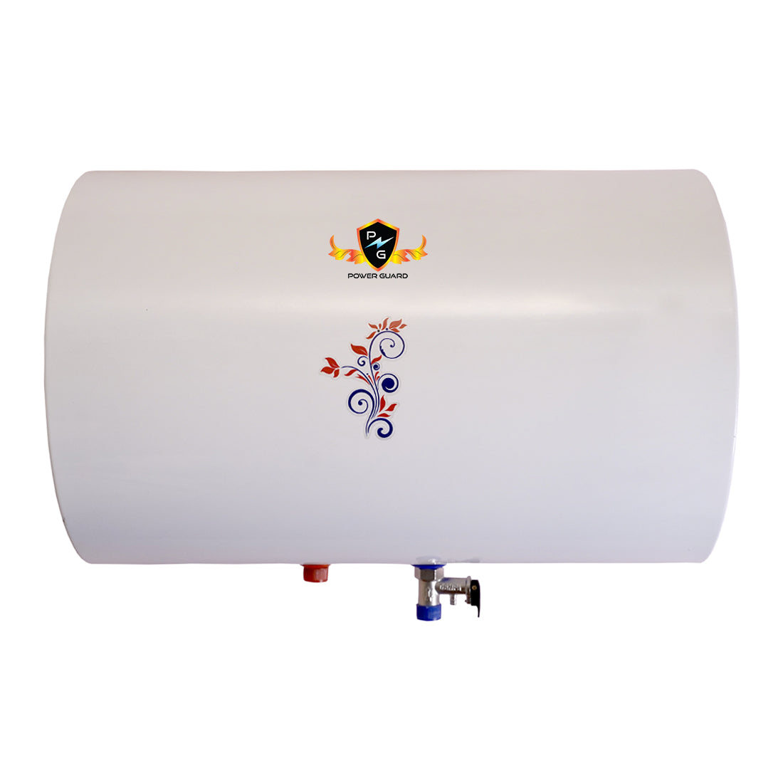 Water Geyser  Power Guard 15L Storage Water Heater Geyser With Glass Line Horizontal Tank White PG-GL-HORIZONTAL-15