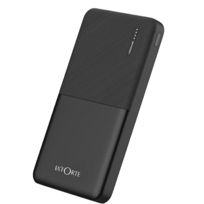 LA FORTE 10000mAh 12W Lithium-Polymer Power Bank  Dual Input Dual Output  Black Type-C Cable Included