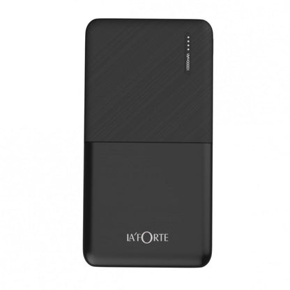 LA FORTE 10000mAh 12W Lithium-Polymer Power Bank  Dual Input Dual Output  Black Type-C Cable Included