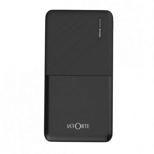 LA FORTE 10000mAh 12W Lithium-Polymer Power Bank  Dual Input Dual Output  Black Type-C Cable Included