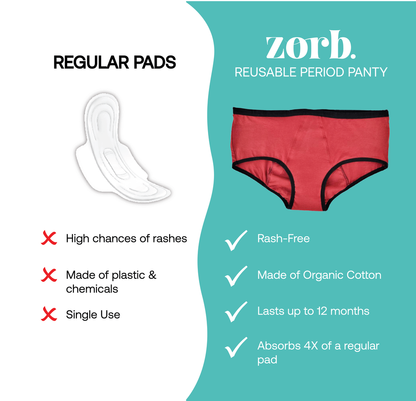 Zorb. Reusable Period Panty Maroon