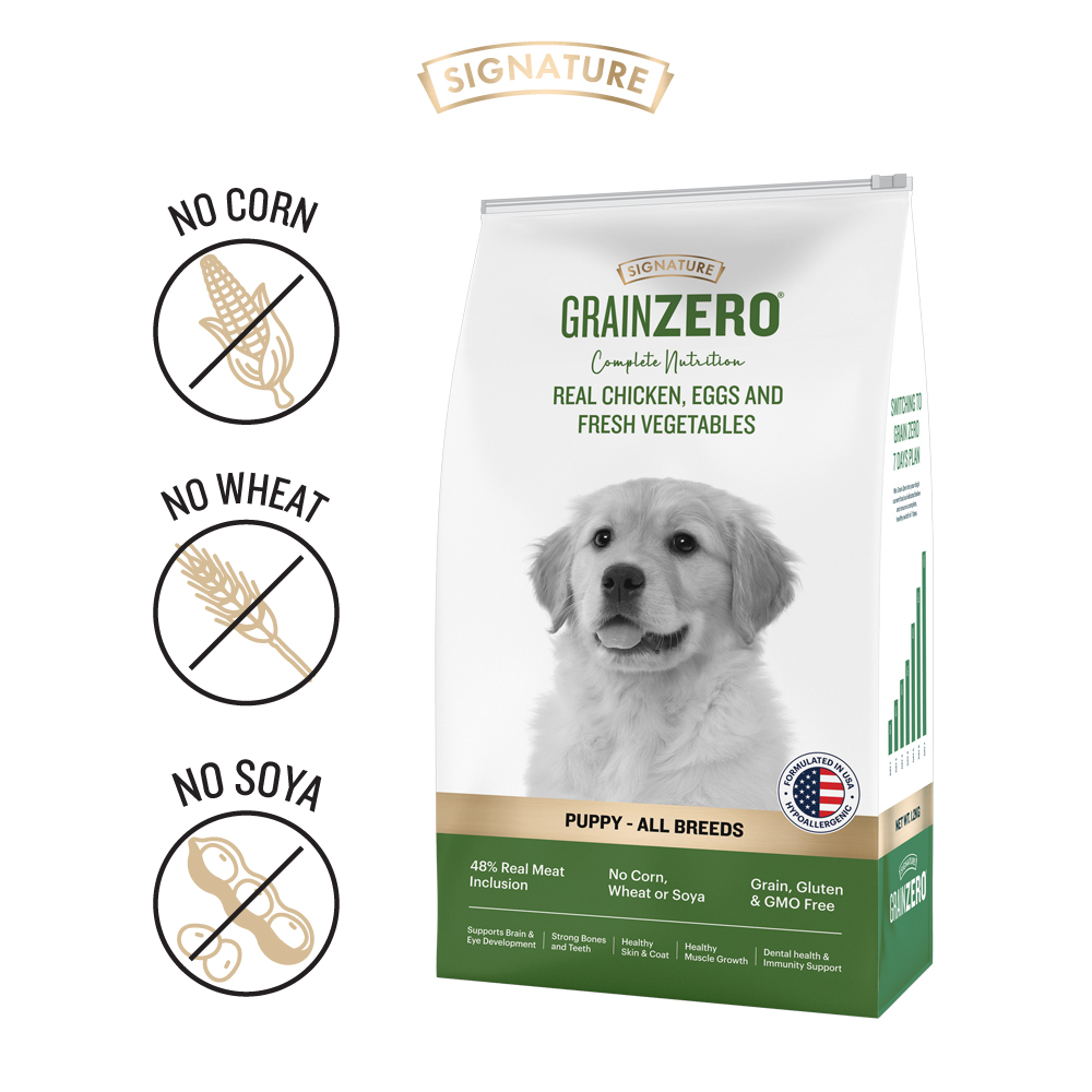 Signature Grain Zero Real Chicken Egg and Vegetables Puppy Dog Dry Food