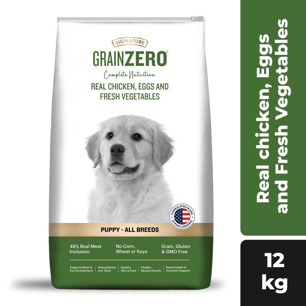 Signature Grain Zero Real Chicken Egg and Vegetables Puppy Dog Dry Food