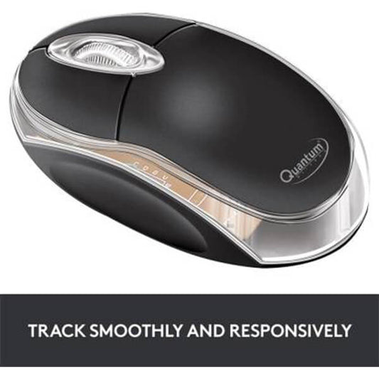 Quantum QHM222 Wired Optical Mouse USB Black