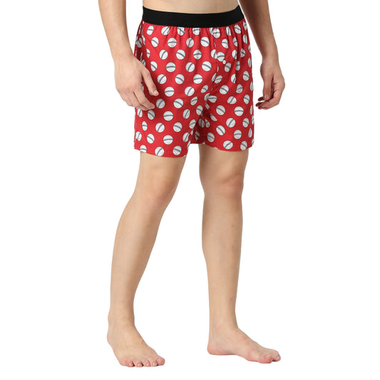 BZ INNERWEAR  Cricket-Mens Boxer  100 Cotton  Red Boxer  Pack of 1