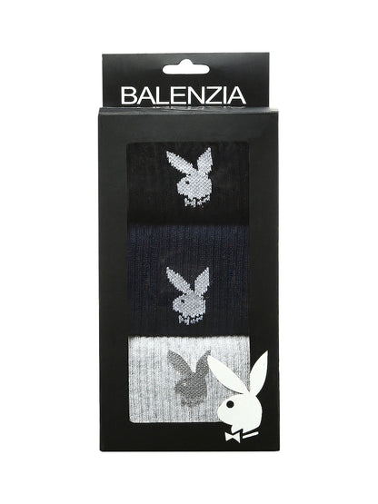 BALENZIA Mens Playboy Solid Crew Socks    3-Pack  Free Size