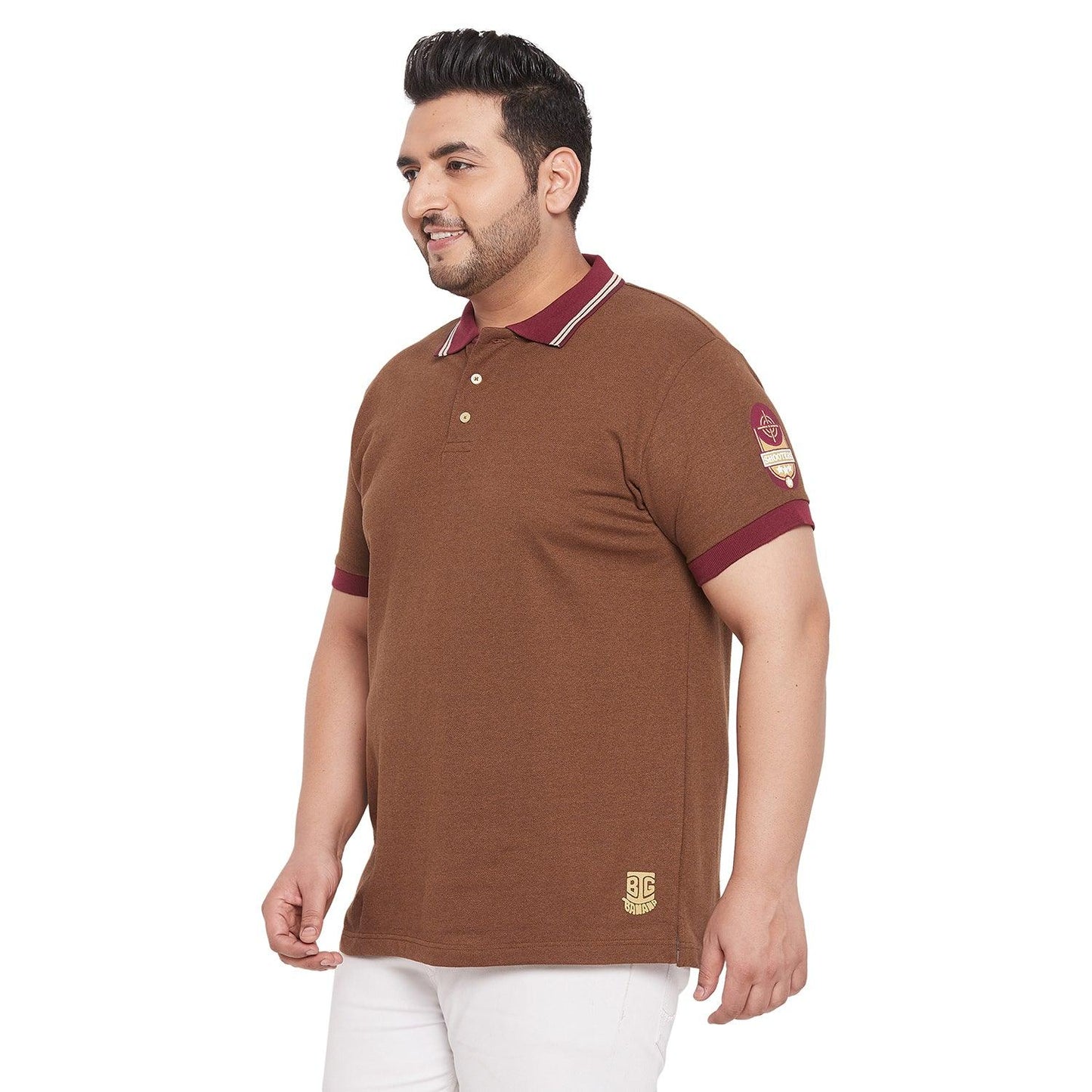 Men Plus Size Rampa Solid Polo Tshirt