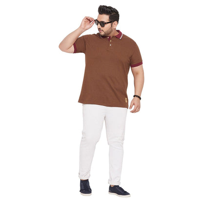 Men Plus Size Rampa Solid Polo Tshirt