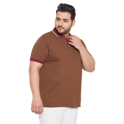 Men Plus Size Rampa Solid Polo Tshirt