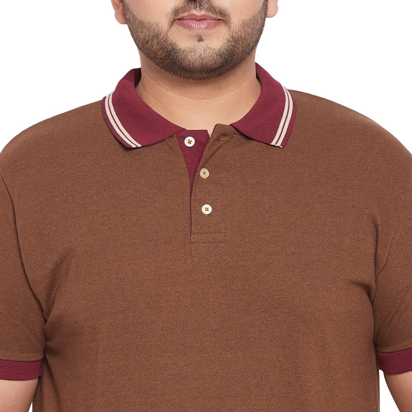 Men Plus Size Rampa Solid Polo Tshirt