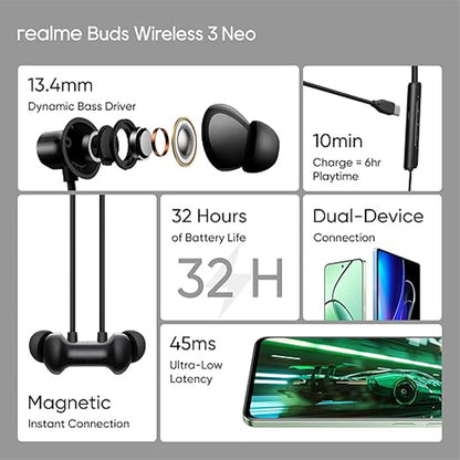 Realme Buds Wireless 3 Neo Bluetooth Neckband