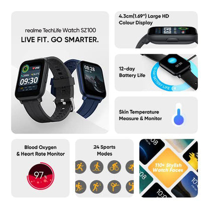 Realme TechLife Watch SZ100 1.69 HD Display Smartwatch