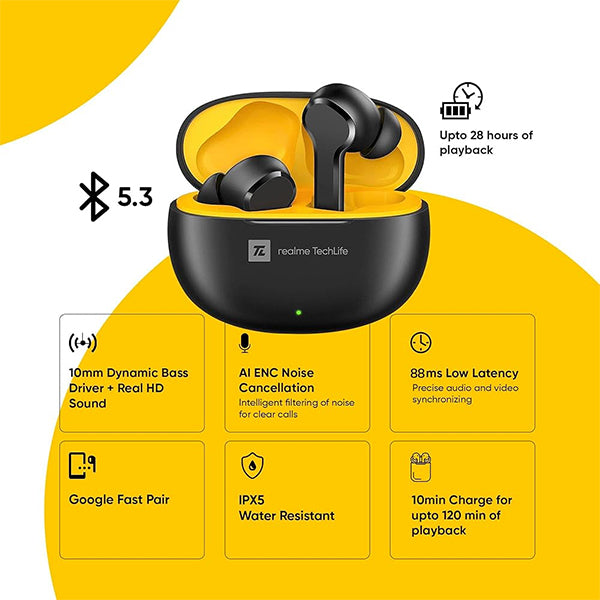 Realme Techlife Buds T100 True Wireless Earbuds