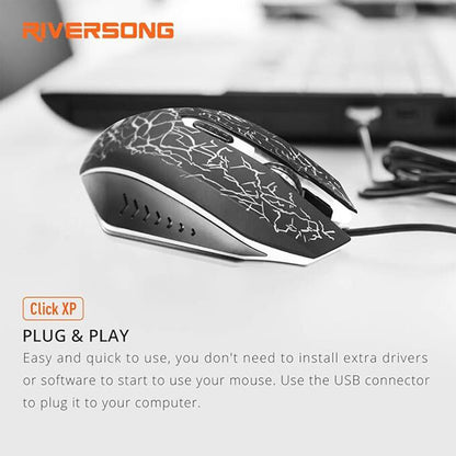 Riversong GM01C Click XP Wired Optical Gaming Mouse