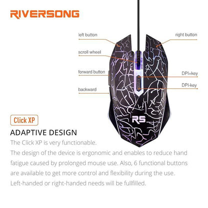 Riversong GM01C Click XP Wired Optical Gaming Mouse