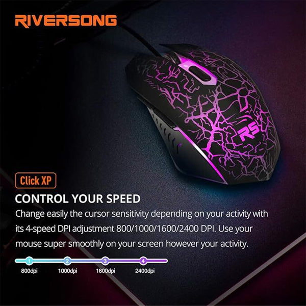 Riversong GM01C Click XP Wired Optical Gaming Mouse