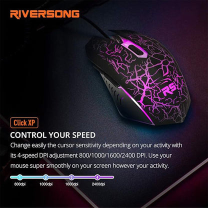 Riversong GM01C Click XP Wired Optical Gaming Mouse