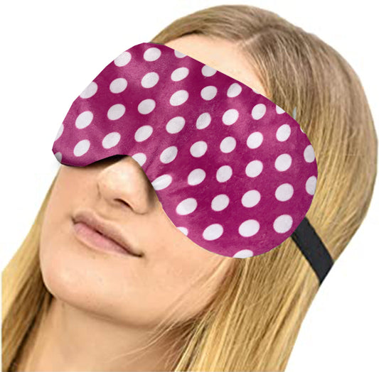 Lushomes Pink Polka Dot Sleep Eyemask, Light Blocking, Soft, Comfortable, for Men & Women, Travel, Sleeping, Shift Work, Single Pack.