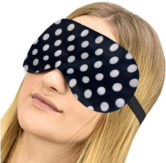 Lushomes Sleep Eyemasks-Single Pc  Black Polka Dot Design Light Blocking Sleep Mask Soft and Comfortable Night Eye Mask for Men Women Eye Blinder for TravelSleepingShift Work Pack of 1