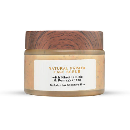 Natural Papaya Face Scrub  Enriched With Niacinamide  Pomegranate  Suits Sensitive Skin  Paraben  Sulphate Free  50g Bundle